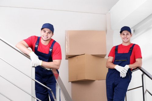 Commercial moving team planning an office relocation in Merton