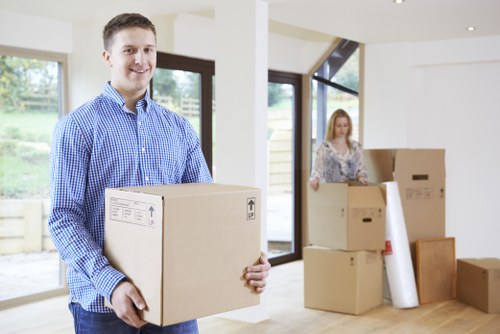 Boxes and furniture loaded for a one-bedroom flat removal in Merton