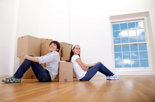 Business relocation team organising office move logistics