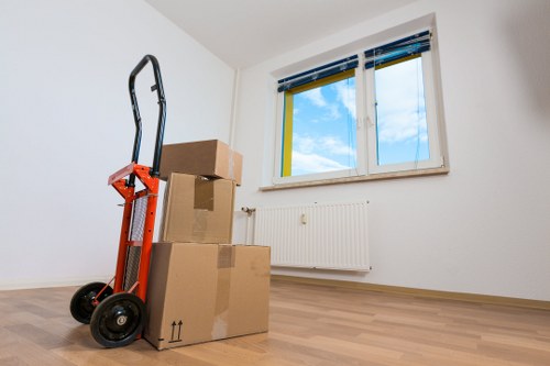 Moving van loaded with household furniture for a Merton relocation